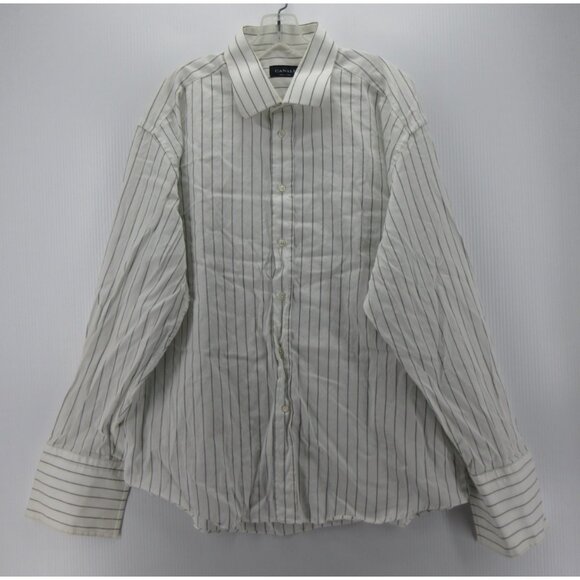Canali Shirt 18 1/2 Button Down Striped French Cuffs Woven Italy XXL * - Picture 1 of 13